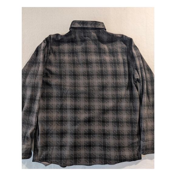 Wrangler men's long-sleeve flannel button-up shirt green & black size medium - Picture 2 of 6